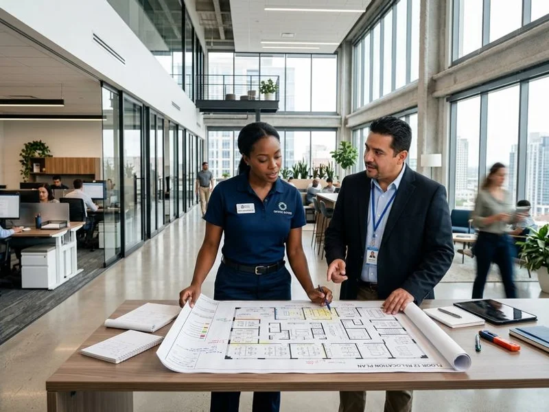 Toronto Office Movers dedicated coordinator with client during pre-move walkthrough