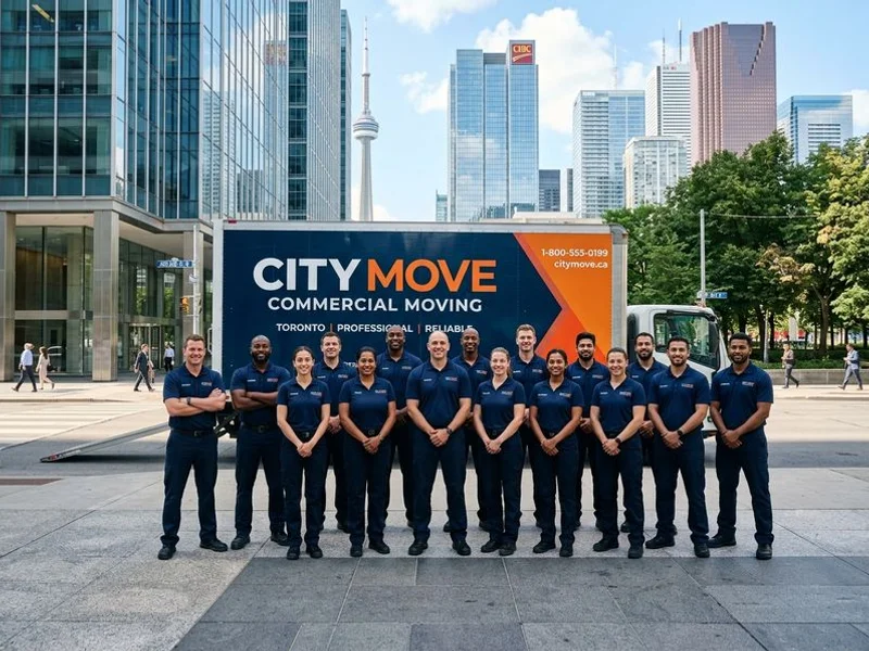 Toronto Office Movers commercial crew in branded uniforms
